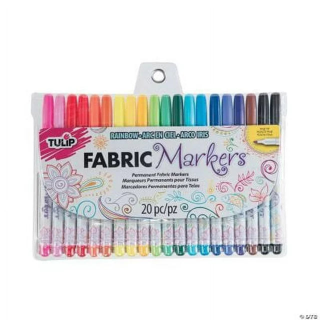 Tulip - Dual Tip Fabric Markers - Rainbow - 20 pk