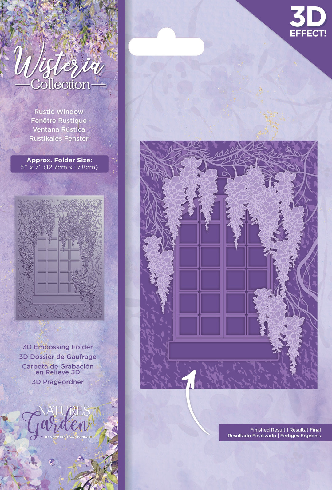 Crafter's Companion - Nature's Garden - Wisteria Collection - Rustic Window 3-D Embossing Folder