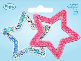 Simplicity - Silver and Pink Stars Appliques (2 pc)