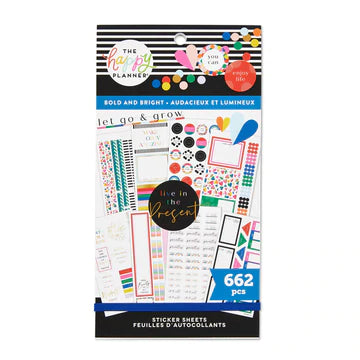 The Happy Planner - Bold and Bright Sticker Sheets - 662 pcs