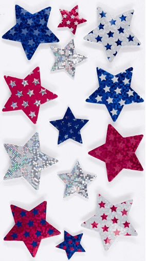 Sticko - Faceted Patriot Stars Stickers