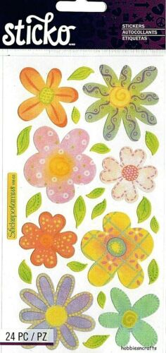 Sticko - Vellum Pastel Flowers Stickers