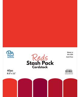 Paper Accents Stash Pack Cardstock 8.5" x11" Reds 40pc