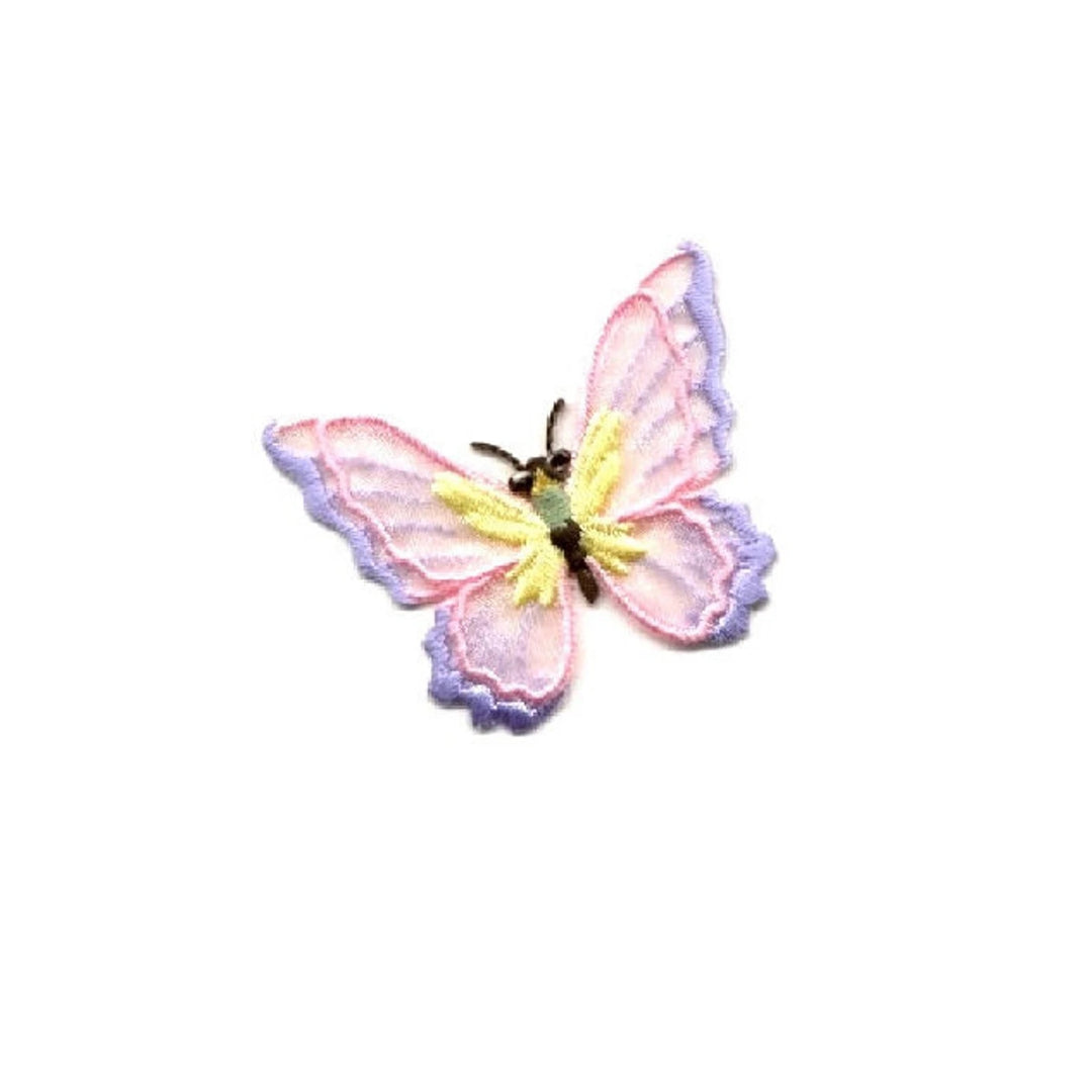 Simplicity - Sheer Pink and Purple Butterfly Applique