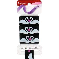 Singer - Swan Print Black Ribbon